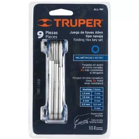 Juego de 9" llave Allen larga cj*6 - Truper