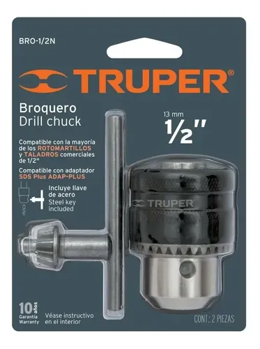 Mandril (chucks) con llave 1/2 - cj*6 - Truper